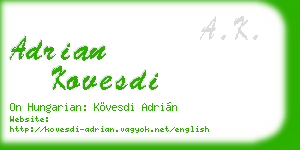 adrian kovesdi business card